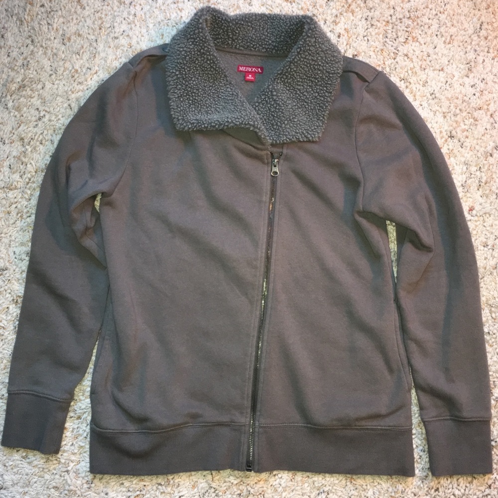 Merona Asymmetrical Zipper Sweatshirt w/ Collar